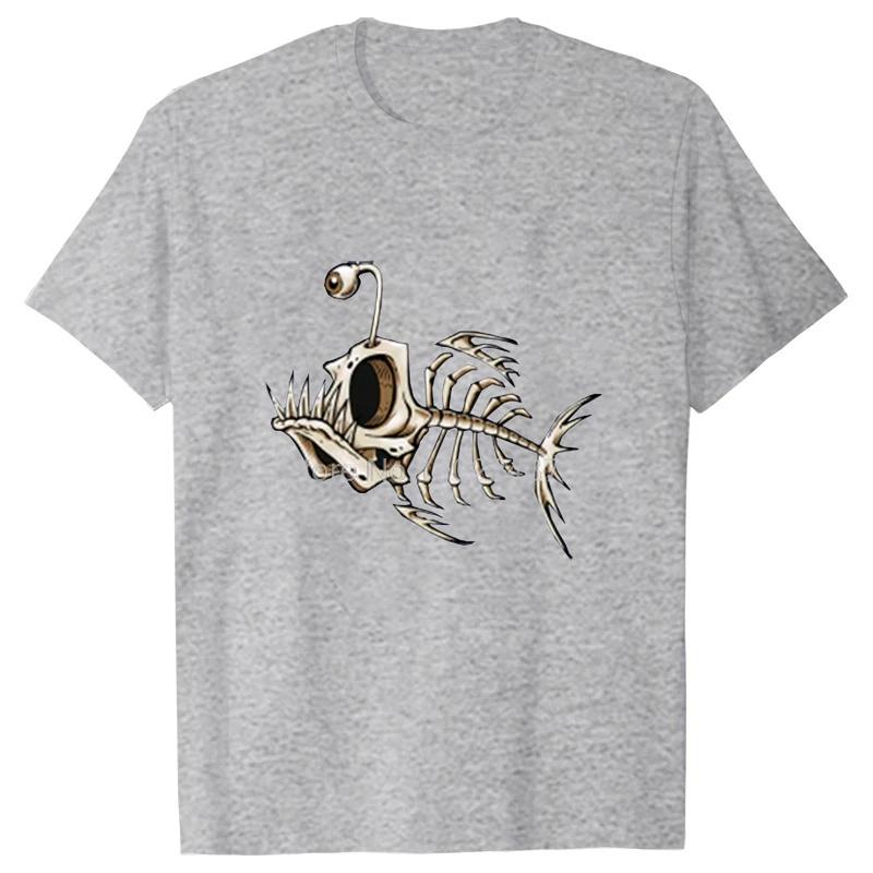 Bonefish Skull Deep Sea Fish Skeleton Funny Fisherunisex Angler Tshirt Cotton Oneck Short Sleeve Unisex T Shirt Oversize Streetwear