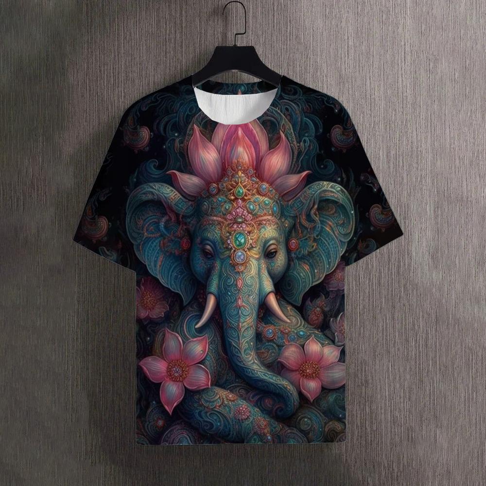 Мужские футболки летние топы с рисунком животных слонов 3D-принт футболки женские уличные модные футболки больших размеров мужская одежда топы