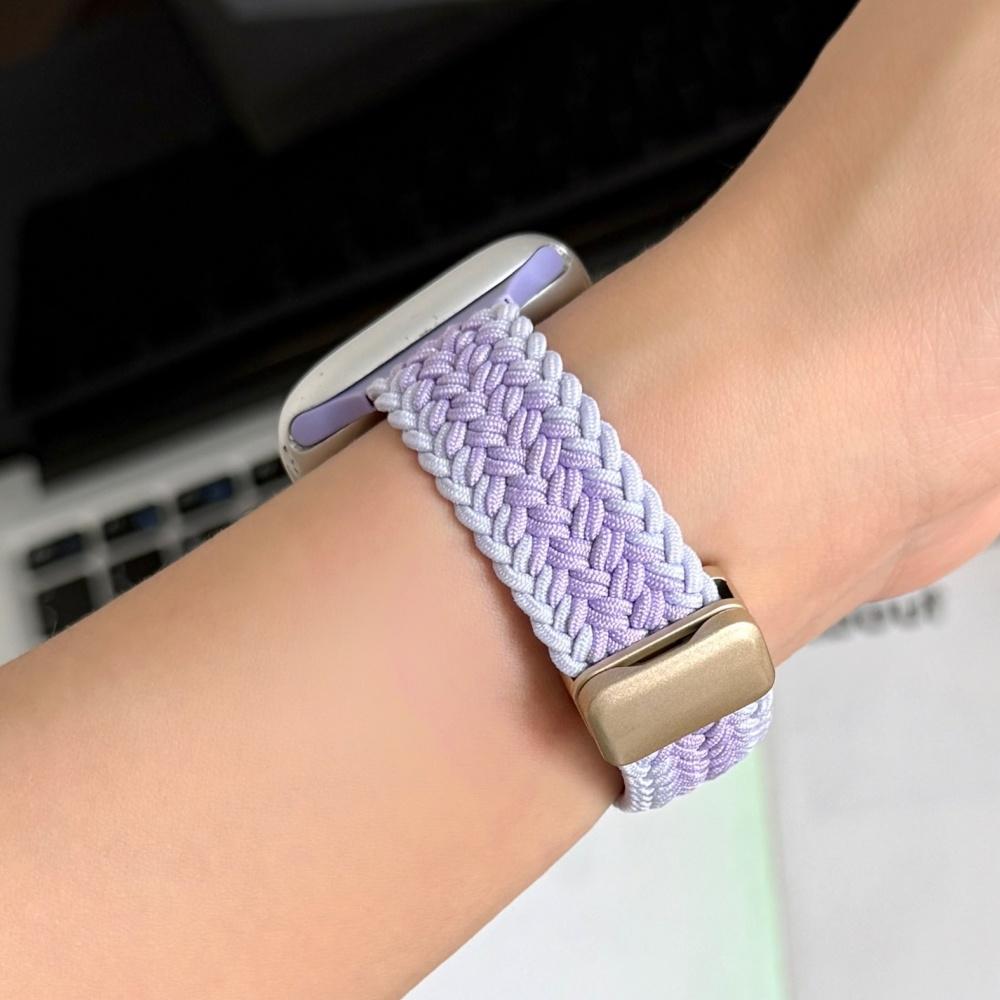 Magnetic Buckle Breathable Braided Nylon Watch Band Replacement Strap Compatible with Apple Watch Series1–11/SE/Ultra 38 40 41 42 44 45 46 49mm
