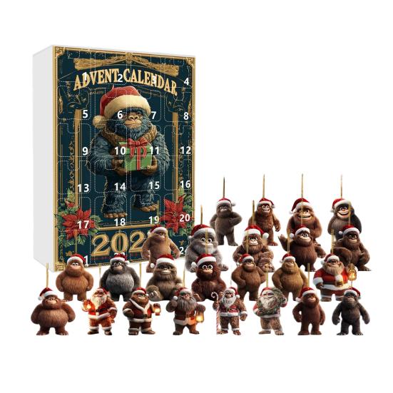 Адвент-календарь 24-дневный обратный отсчет украшение на тему человека-обезьяны семейный рождественский адвент-календарь фестиваль подвесной
