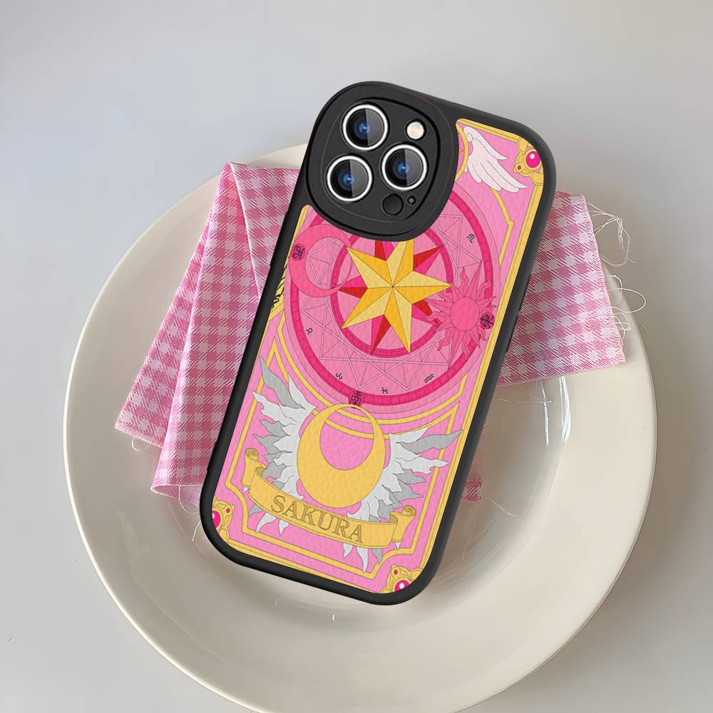 Аниме C-CardcaptorS S-Sakura Кожаный чехол для телефона для IPhone 16 16e 15 14 13 12 11 Pro Max Plus Mini