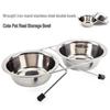 Нескользящая миска для домашних животных из нержавеющей стали с подставкой для собак малых и крупных пород - Двойные миски для корма