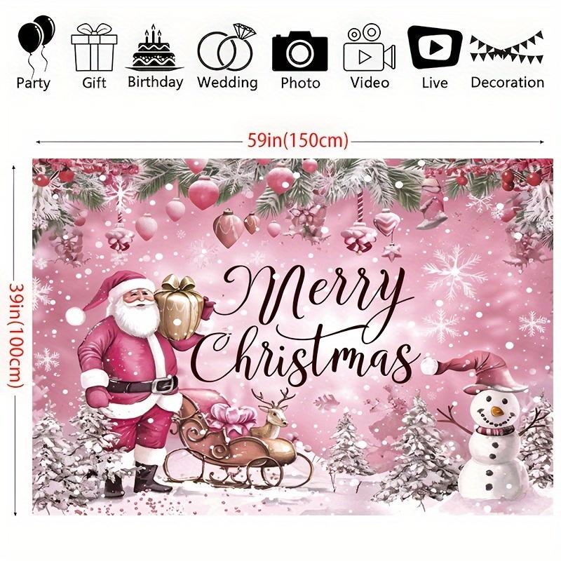 Cute cartoon snow scene featuring Santa Claus suitable for living room outdoor decoration and for online live streaming.