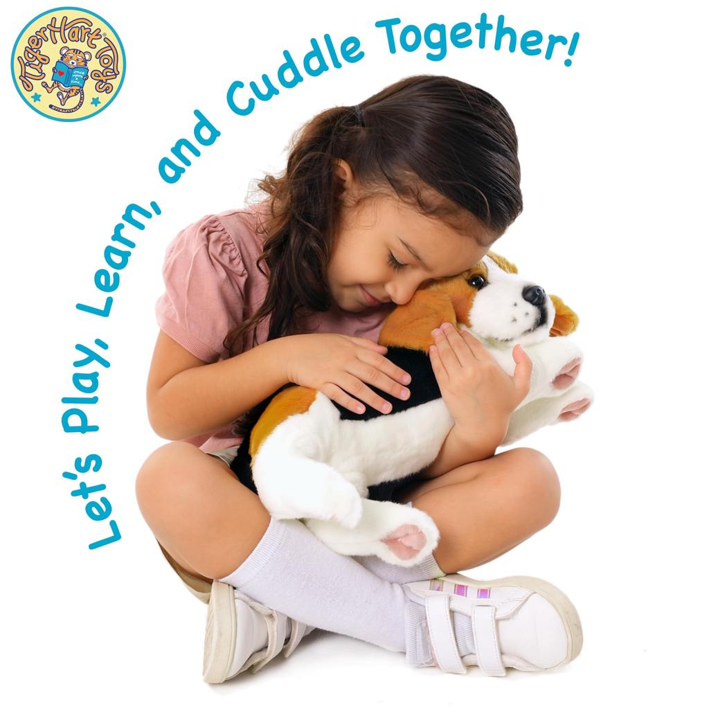 VIAHART Tiger Tale Toys Бигль Собака Большая Плюшевая Реалистичная Сидячая Игрушка Домашнее Животное, 12 дюймов (30см) (12 дюймов)