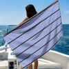 Blue Brown Stripes Beach Towel Ultra-fine Fiber Quick Drying Absorbent Beach Swimming Vacationvacation Essentials Gifts