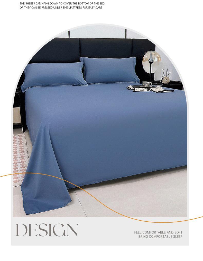 Цельная однотонная хлопковая простыня и наволочка - в стиле общежития, приятная для кожи, с двойным начесом, подходит для односпального одеяла