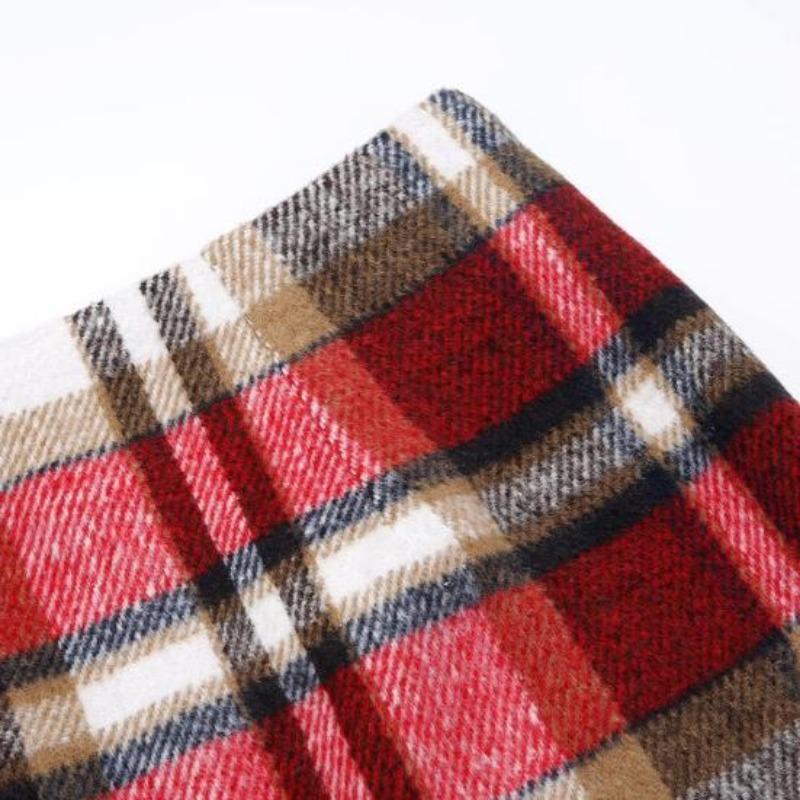 Женская весенняя юбка с высокой талией, клетчатый принт контрастного цвета, облегающая прямая, теплая юбка длиной до колена, зимняя юбка, женская одежда