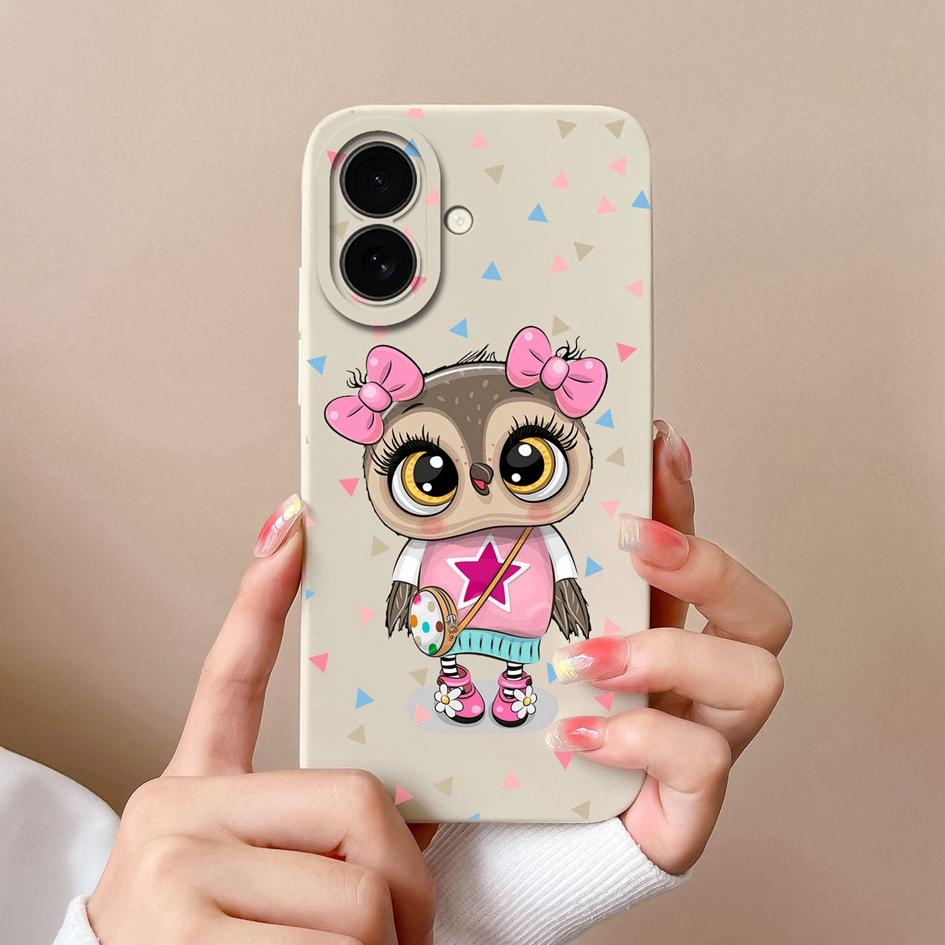 Cases For Apple iPhone 16 Pro Max 16plus Pretty Cat Aesthetic Design Style Soft Liquid Silicone Lens Protection Shockproof For iPhone Phone Bags Capas