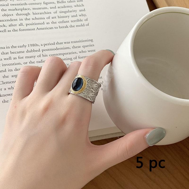 2025 Trend Retro Cameo Tanggrass Totem White Chalcedony Ring Women Fashion Light Luxury Men And Women Open Index Finger Ring