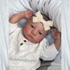 46CM Already Finished Painted Reborn Doll Levi Newborn Awake Doll Toy Soft Hand-Drawing Hair 3D Skin Tone Visible Veins