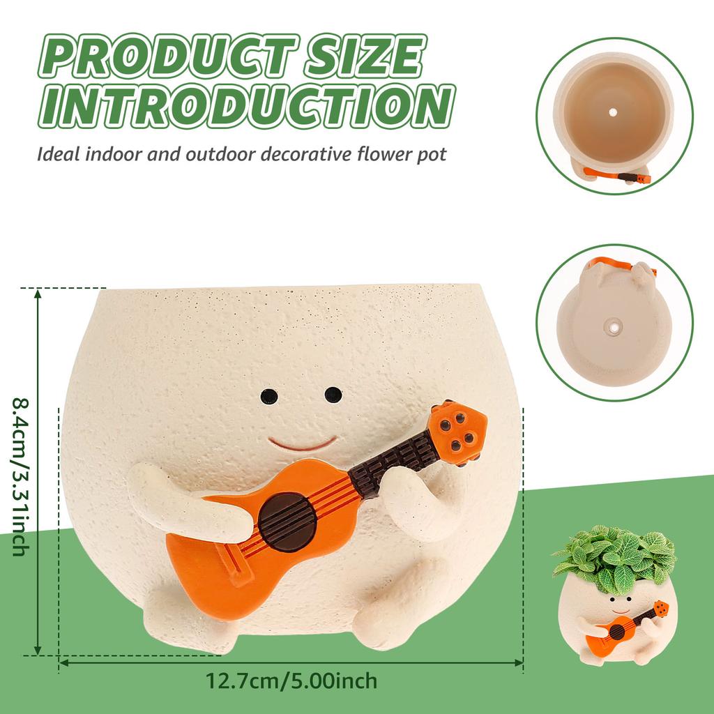 Кашпо в виде улыбающегося лица для комнатных растений, качающееся кресло, цветочный горшок с дренажным отверстием, забавный маленький горшок для домашнего декора в помещении и на улице, новый
