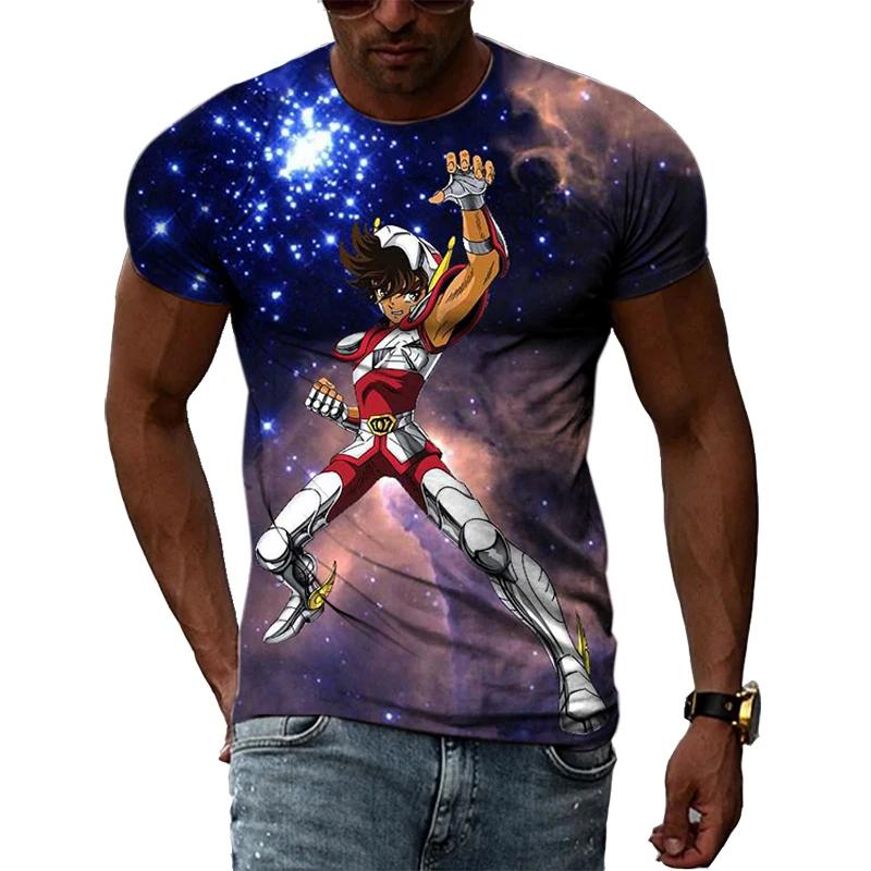 Мужская и женская футболка Golden Warrior Saint Seiya с 3D принтом и коротким рукавом, повседневная спортивная футболка, топ