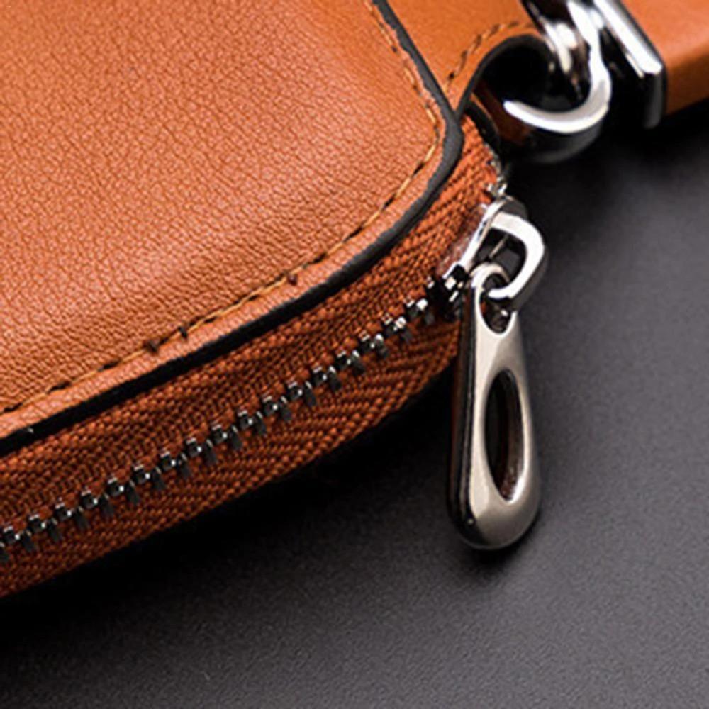 Unisex Keys Organizer Zipper Covers Key Holder Car Keychain Leather
