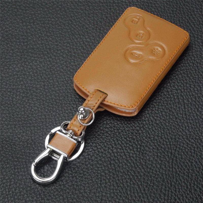 Jingyuqin Remote 4 B Leather Key Case Cover For Renault Koleos Laguna 2 3 Megane 1 2 3 Sandero Scenic Captur Clio Duster Fluence