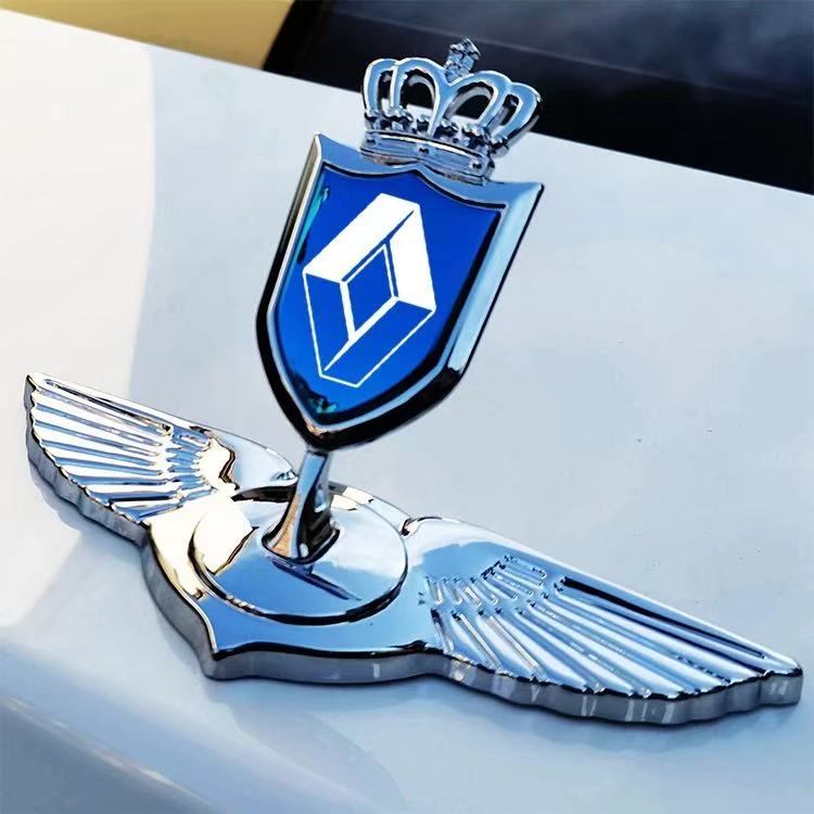 3D metal car logo standing emblem modification for Renault e-Nuo, Kadjar, Captur, and Koleos RR1