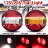 12V-24V 20LED Tail Light Rear Brake Stop Light Turn Signal Lamp Round Hamburger Bulb Fit Car Truck Lorry Van Trailer 3 Functions