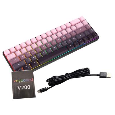 Проводная клавиатура на 68 клавиш с градиентной расцветкой, регулируемой RGB-подсветкой и литыми колпачками для гейминга