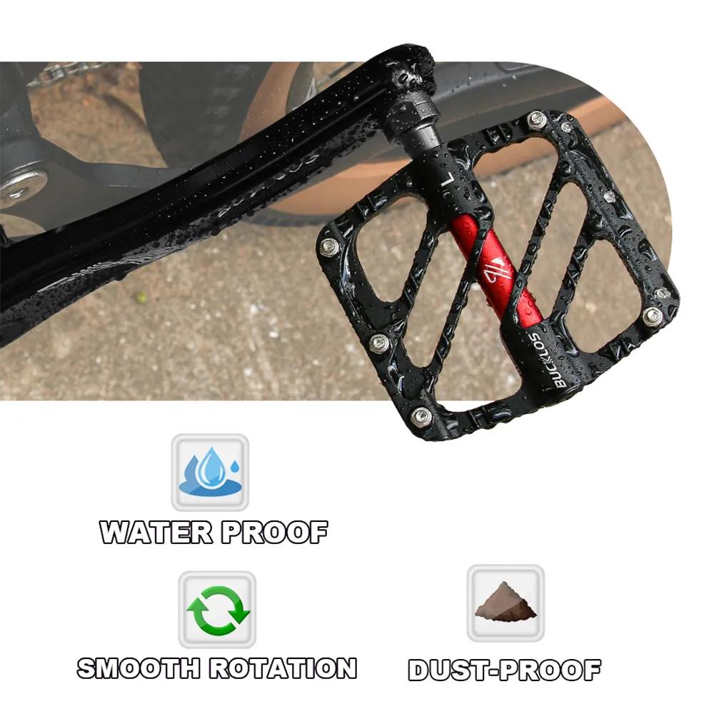 BUCKLOS Педали для MTB Велосипедные Плоские Педали CNC Алюминиевый Сплав 3 Подшипника Дорожный Горный Велосипед Педаль Нескользящие Велосипедные Педали Велосипедная Часть