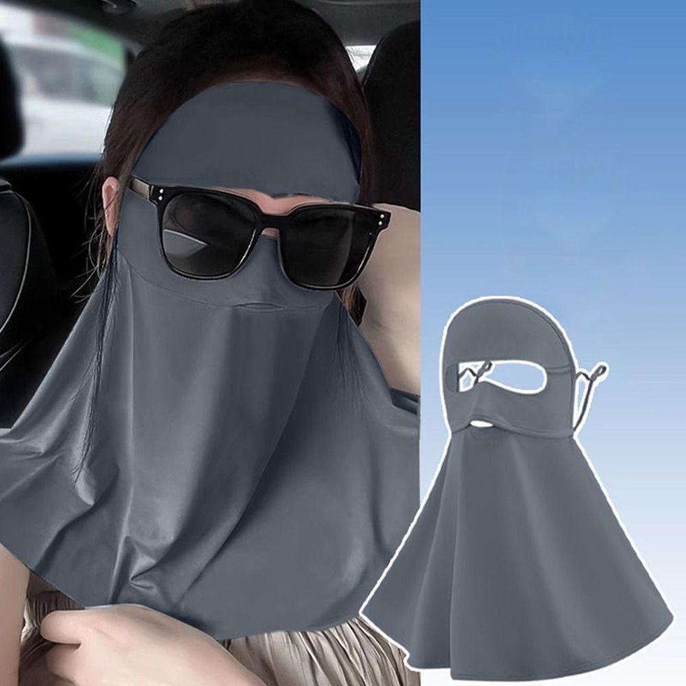 UV Protection Summer Breathable Mask Face Neck Shoulder Sunscreen Shawl for Women
