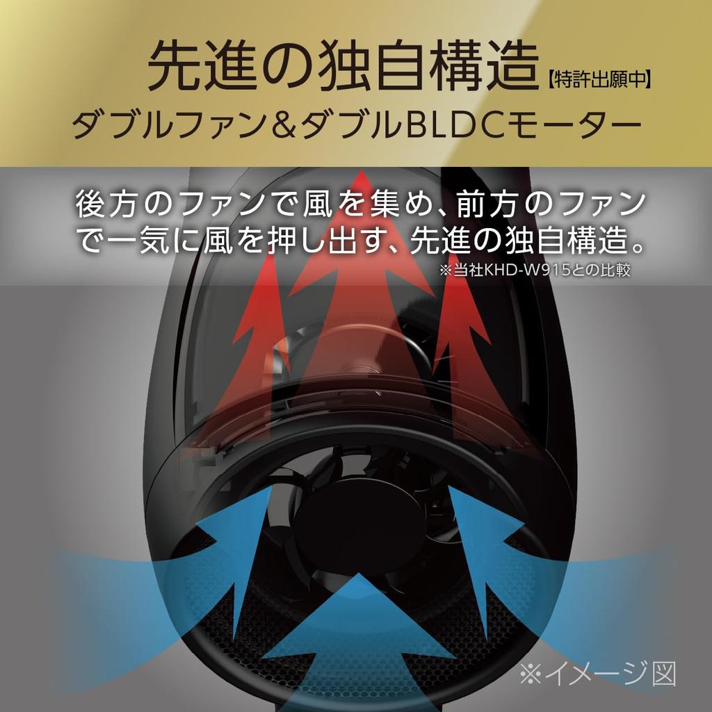 Фен Koizumi BLDC Double Fund Dryer Monster Quick Drying Автоматическое переключение Цифровой дисплей Функция ухода за кожей головы Отрицательные ионы Черный горячий/холодный