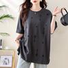 2025 New Summer Plus Size T-Shirt Women Pattern O-Neck Short Sleeve Loose Cotton Tops Tees