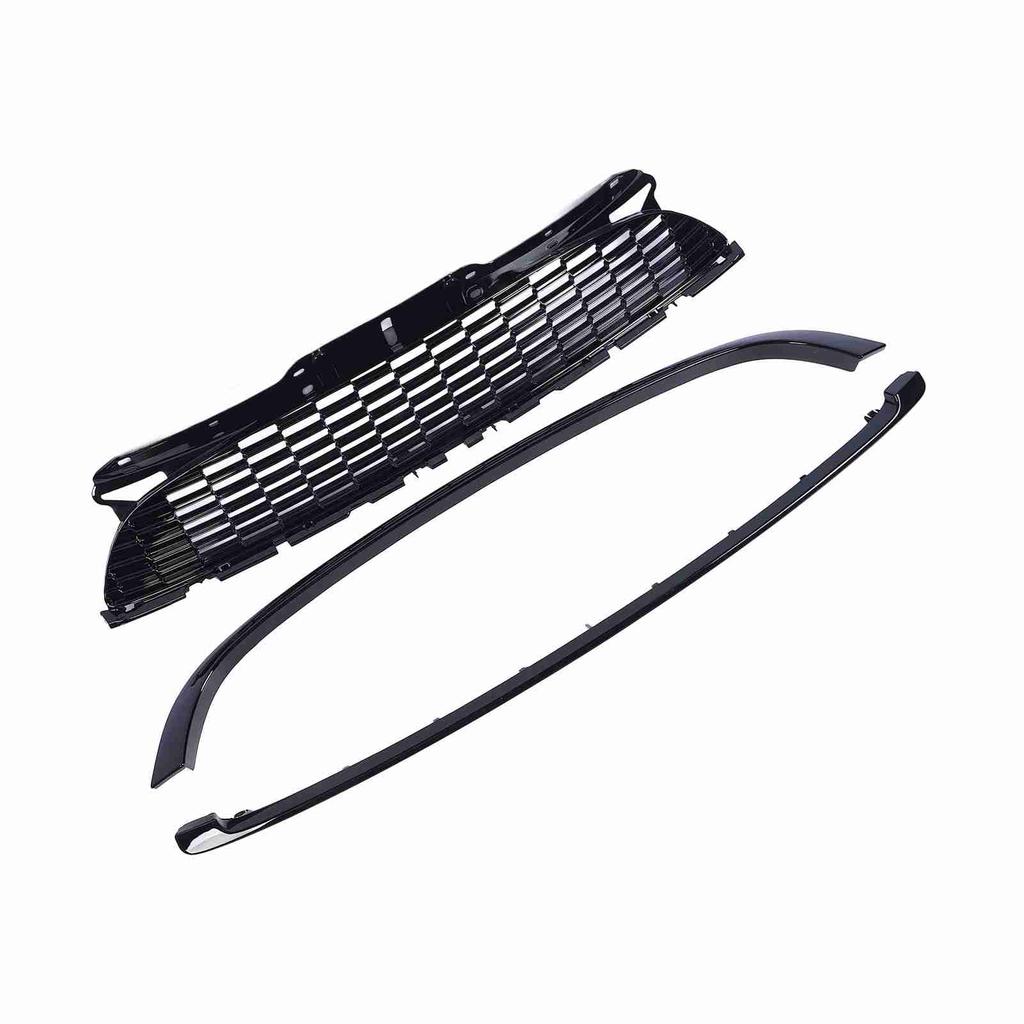3PcsSet Glossy Black Front Hood Molding Grille Surround Cover Trim Kits for R55 R56 R57 R58 R59 S