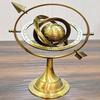 Brass Celestial Globe Armillary Globe Showpiece, Brass Armillary Sphere Decor Table Top Brass Decor, Christmas Decorations Gift