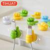 10pcs Self Adhesive Cable Organizer Thumb Hook Wall Hook Silicone Toothbrush Holder Key Holder Towel Hooks Storage Wire Wall Decor
