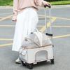 Foldable Large Pet Trolley Carrier, Breathable Wheeled Travel Bag for Cats & Dogs