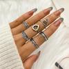 Retro Oval Ring Six-piece Geometric Ring Set Simple Ring Popular Female Jewelry