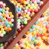 50 шт. 6 мм акриловые AB многогранные круглые шарики россыпью для изготовления браслета, ожерелья