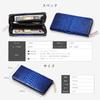 CLW Crocodile Leather Works Diamond Python Long Wallet with Round Zipper, Indigo Dye, Blue, Made In Japan, Men's Long Wallet, Brand Name, Gift
