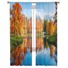 Autumn Park Sheer Curtains For Living Room Bedroom Kitchen Tulle Curtain Home Decorative Sheer Panels