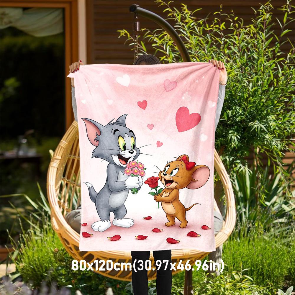 1pc cat mouseOutdoor Flannel Blanket Soft Plush Decor for Picnics, camping,Bedroom, Playroom, or Lunch Breakn1149A