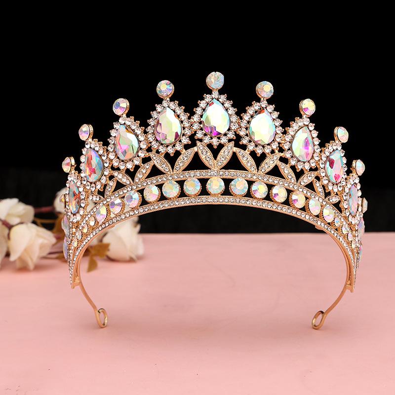 Европейская и американская роскошная красная хрустальная свадебная корона для свадеб и дней рождения