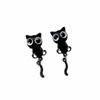 Simple Black Cat Earrings Sweet Cartoon Earrings Accessories Black Cat Ear Studs  Jewelry Gifts