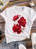(Asian Size) Women Clothing Casual Tees Top Short Sleeve T Shirt Tee Fashion Print Ladies Female Cartoon Style Cute Graphic T-shirts