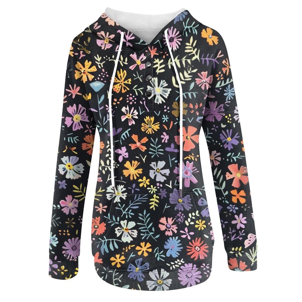 Женская повседневная модная толстовка с длинными рукавами и круглым вырезом с принтом