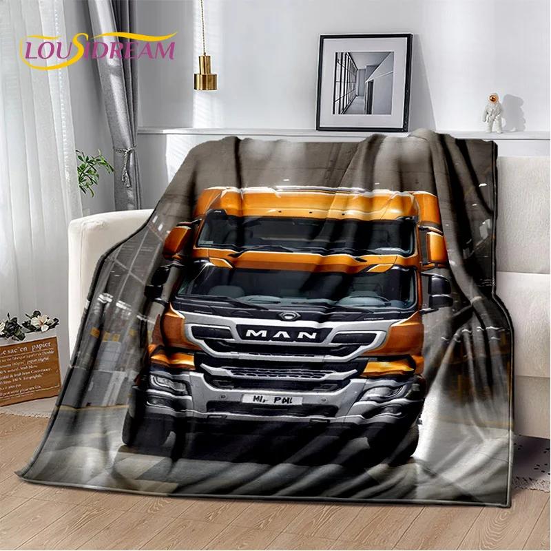 MAN Truck Lorry 3D Printing Soft Flannel Blankets,Throw Blanket Comfortable Blanket for Picnic Beds Sofa Home Bedroom Gifts kids