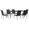 VidaXL Ensemble à manger de jardin 7 pcs noir textilène et acier 3200708