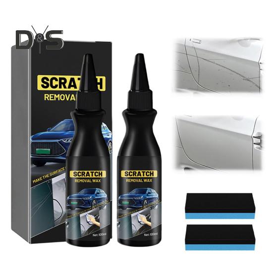 2/3 шт. Паста для ремонта царапин на автомобиле с губкой 100 мл Профессиональный набор для удаления царапин на транспортных средствах Полировочный воск для глубоких царапин