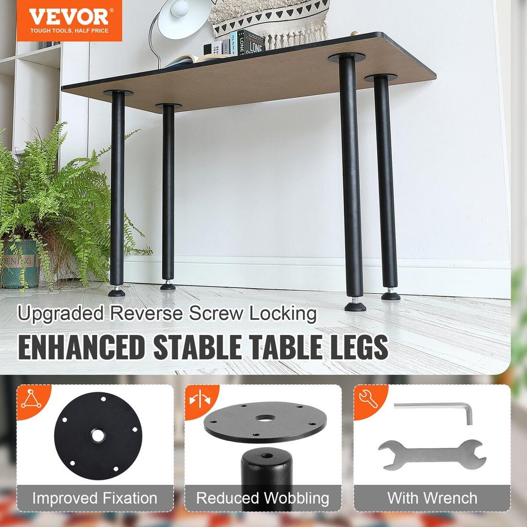 762MM Adjustable Desk Legs, Reinforced Steel Office Table Furniture legs Set of 4 for DIY, 544.3KG Load Capacity Heavy Duty Desk Legs, Quick
