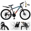 26" Spoke Wheel 24 Speed Mountain Bicycle Adult Bike MTB W/ Fender Blue+Orange