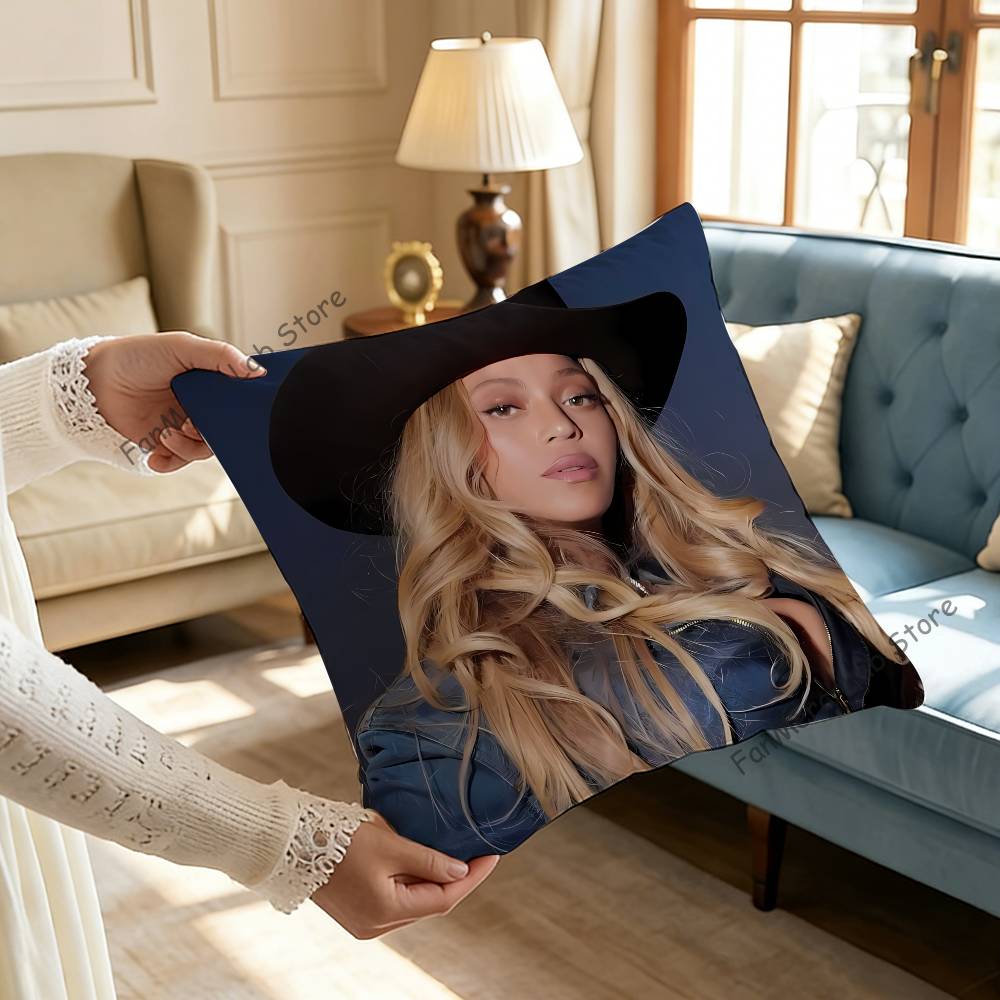 BBeyonce COWBOY CARTER Pillow Case Plush Fabric Soft Pillowcase Double Sided Print Sofa Cushion Cover Throw