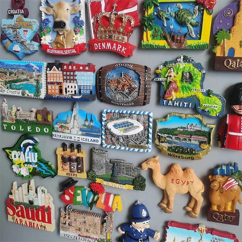 Магниты на холодильник Таити Франция Дания Испания Хорватия Саудовская Аравия Гавайи Сайпан Египет Катар ИСЛАНДИЯ БУДВА Германия Магнитная наклейка