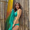 Solid color three-piece Korean 1011 hot spring new sexy small breasts gather straps BIKINI split swimsuit