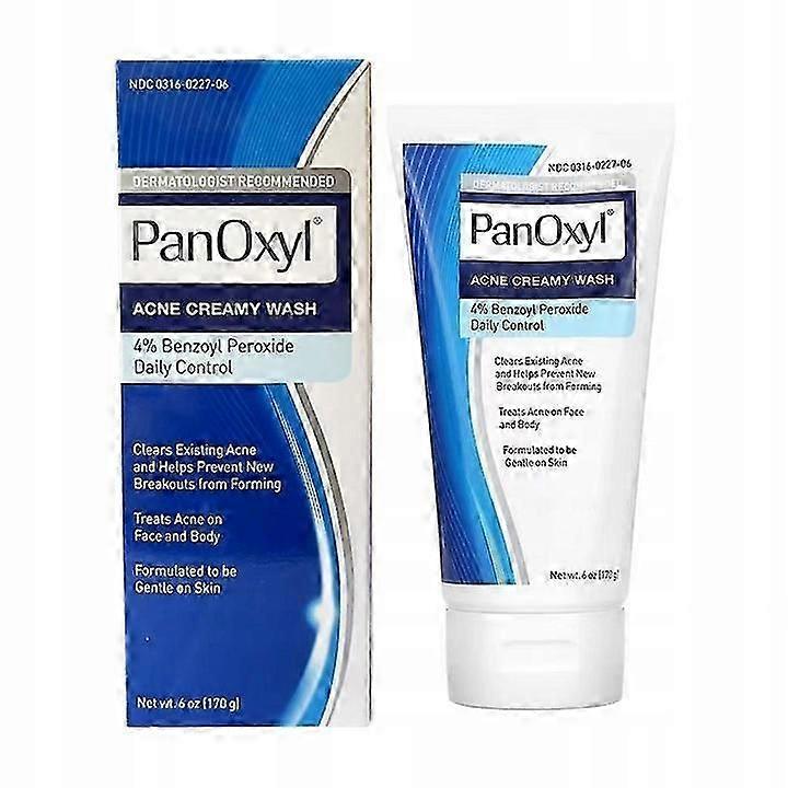 Panoxyl Acne Foaming Wash Benzoyl Peroxide 4% 170g, Deep Cleansing Face Wash for Acne Prone Skin, Oil Control & Pore Treatment