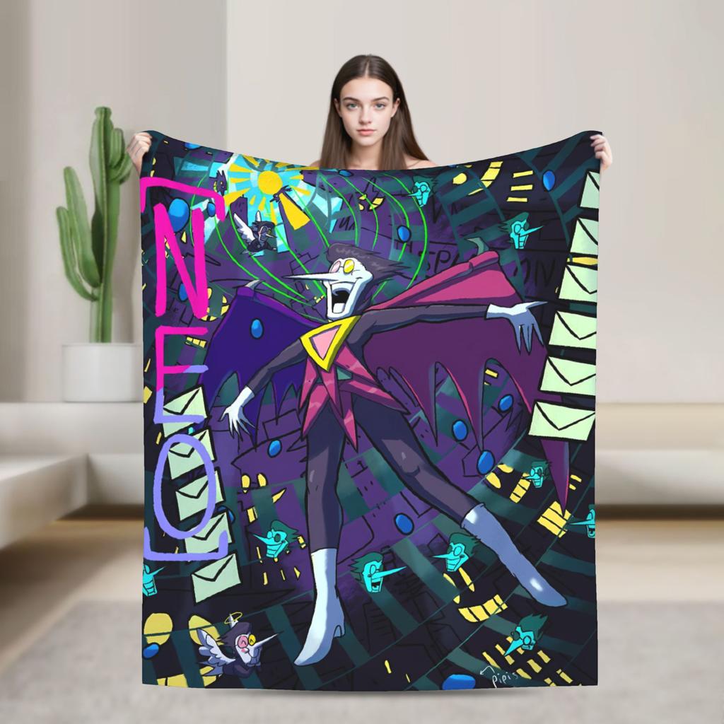 Deltarune Funny Tenna Blankets Airplane Travel Flannel Throw Blanket For Living Room Soft Custom DIY Bedspread Gift Idea