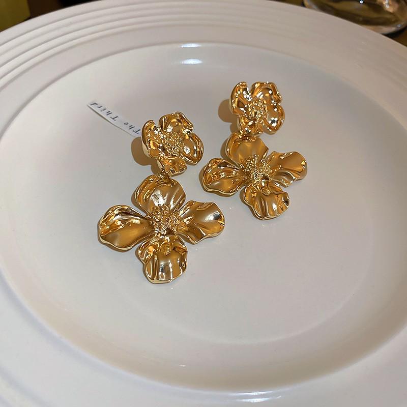 Винтажные серьги-кисточки в виде круглых цветов из серебряной иглы - Ретро металлические гвоздики для женщин