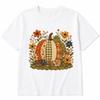 Faux Patchwork Floral Pumpkin T Shirt Vintage Fall Cottagecore Graphic Tee